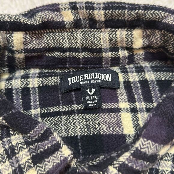 True Religion Workwear Plaid Flannel Shirt Men’s Size XL - Picture 3 of 10
